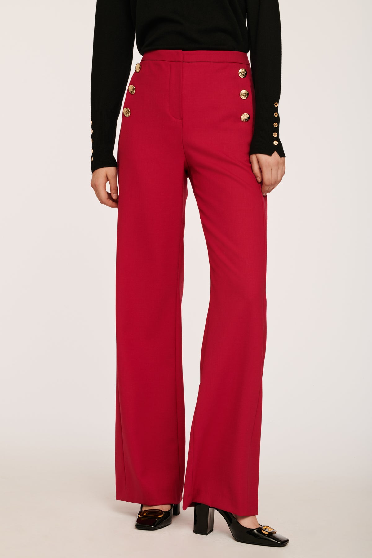 Pantalon à pont en laine