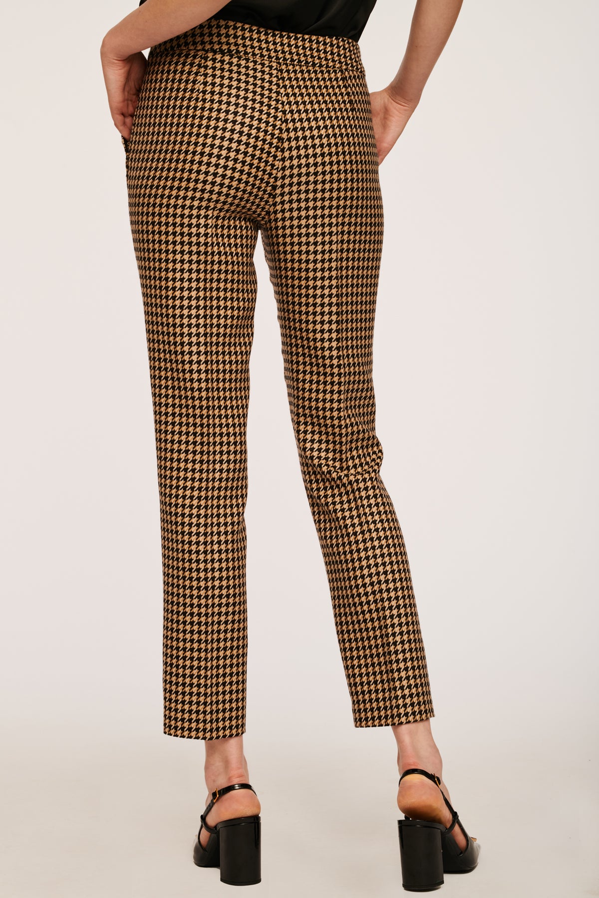 Pantalon droit pied-de-poule
