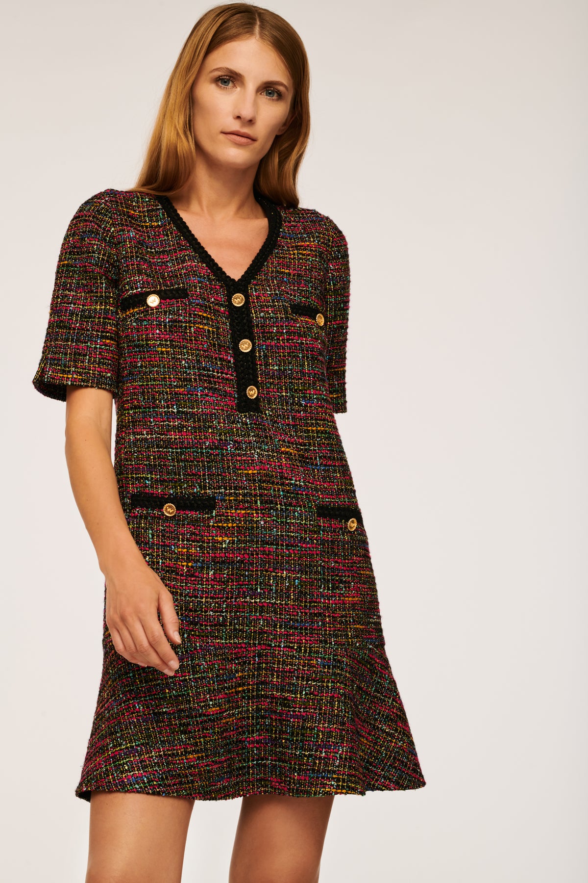 Robe courte en tweed