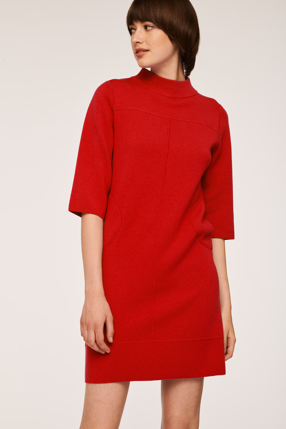 Robe en maille col montant