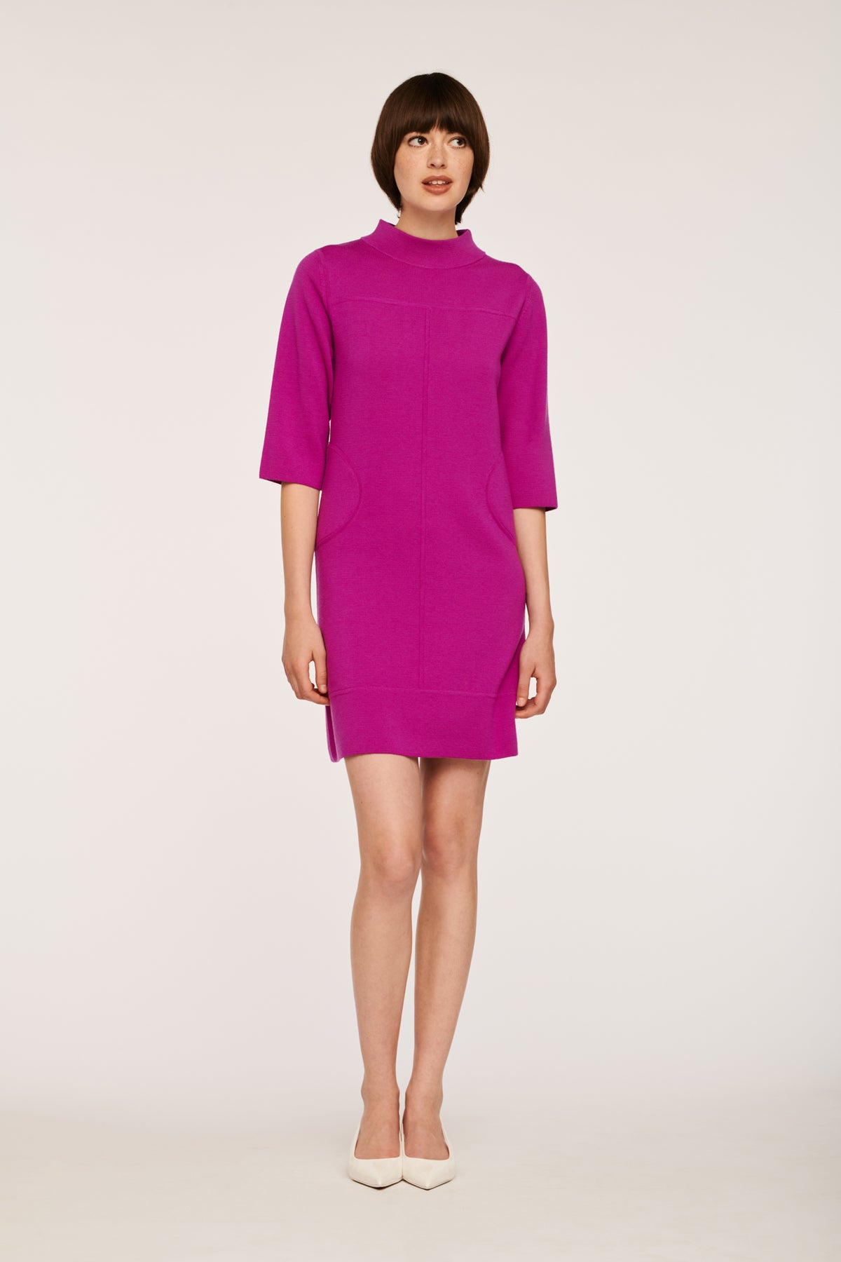 Robe en maille col montant