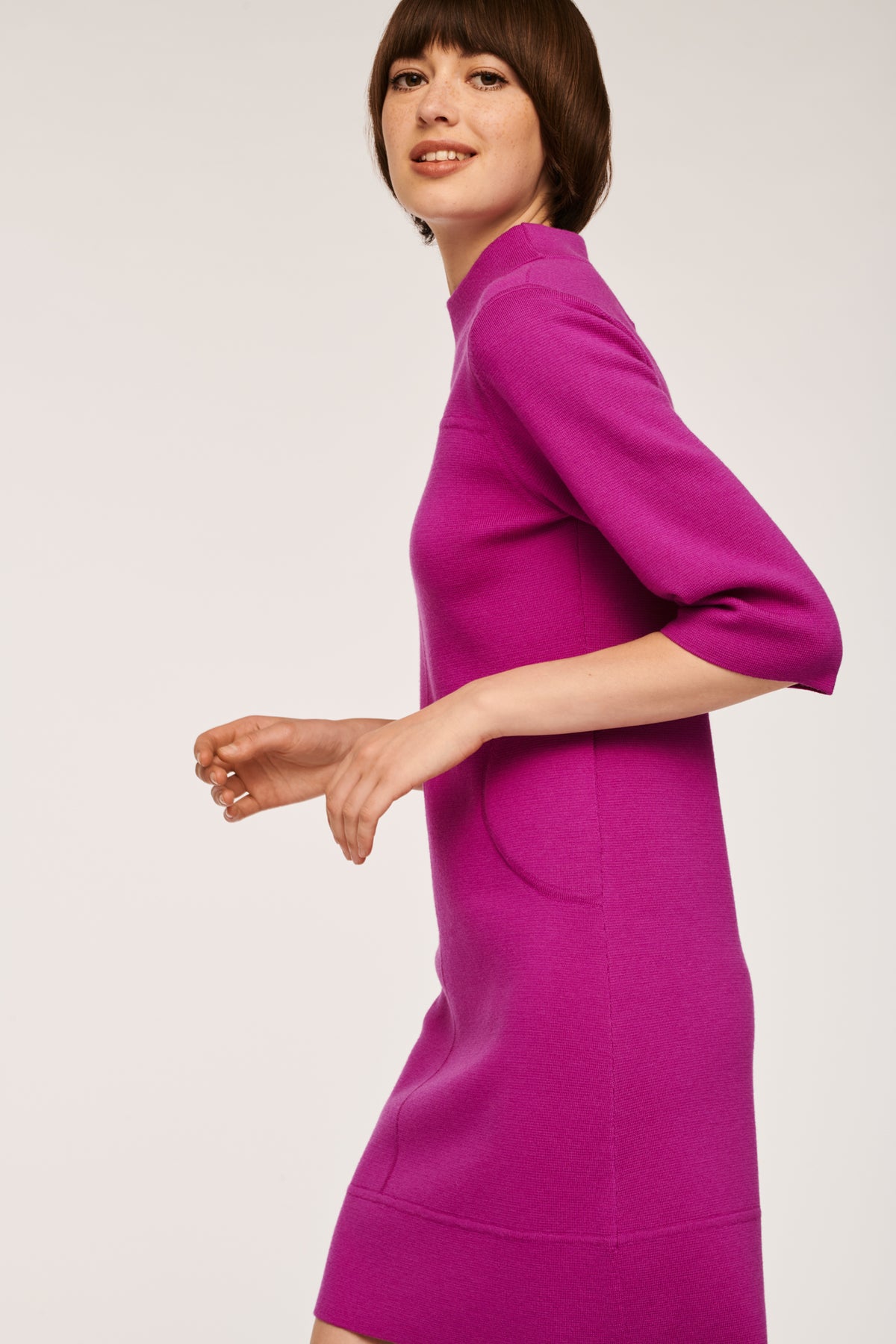 Robe en maille col montant