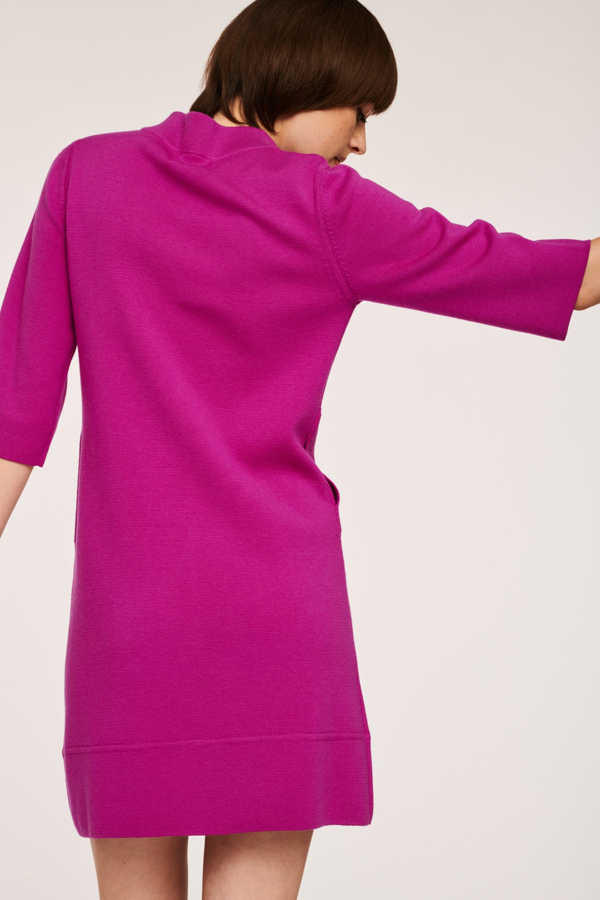 Robe en maille col montant
