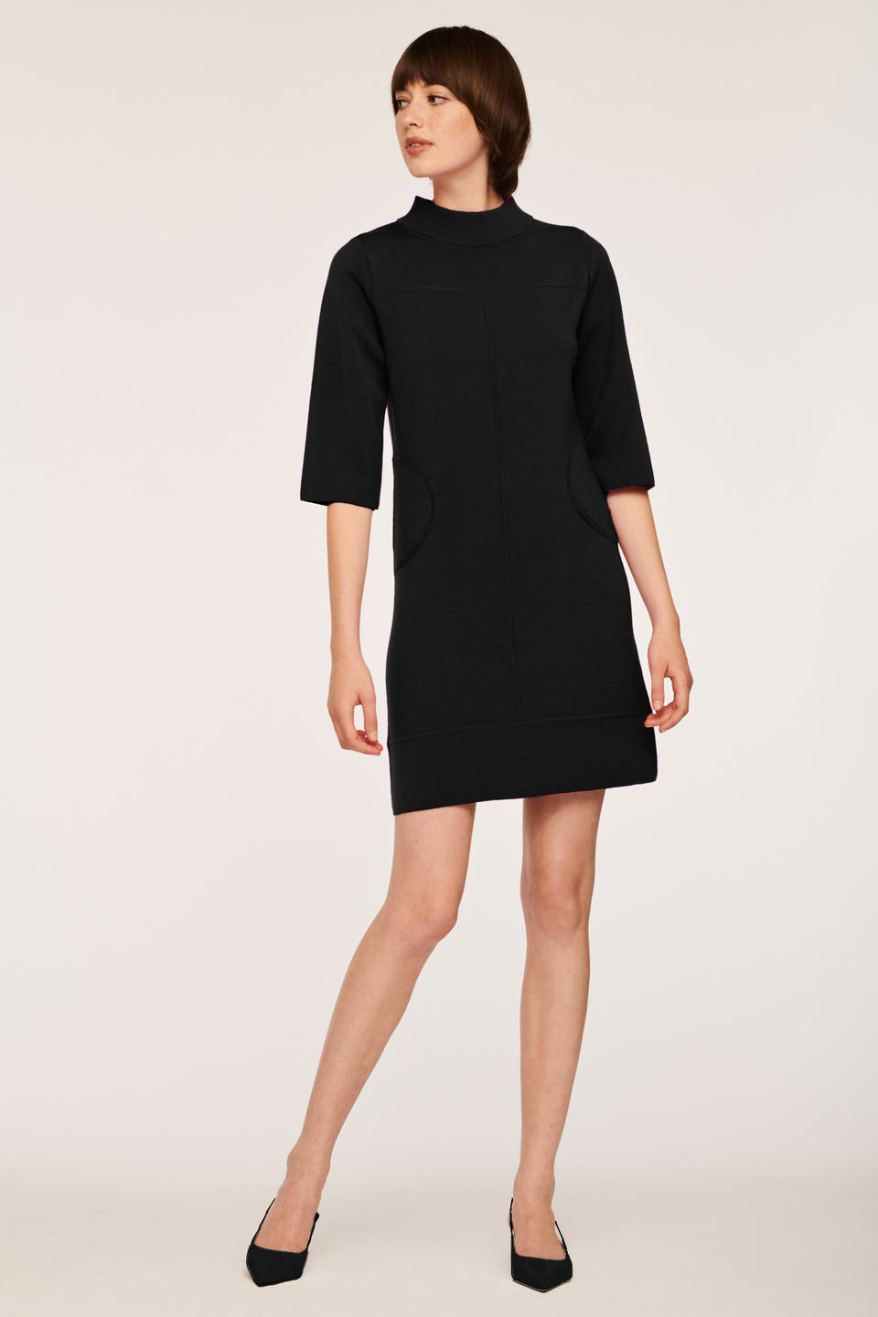 Robe en maille col montant