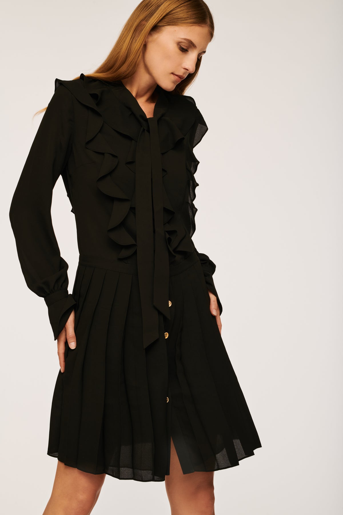 Robe cocktail plissée