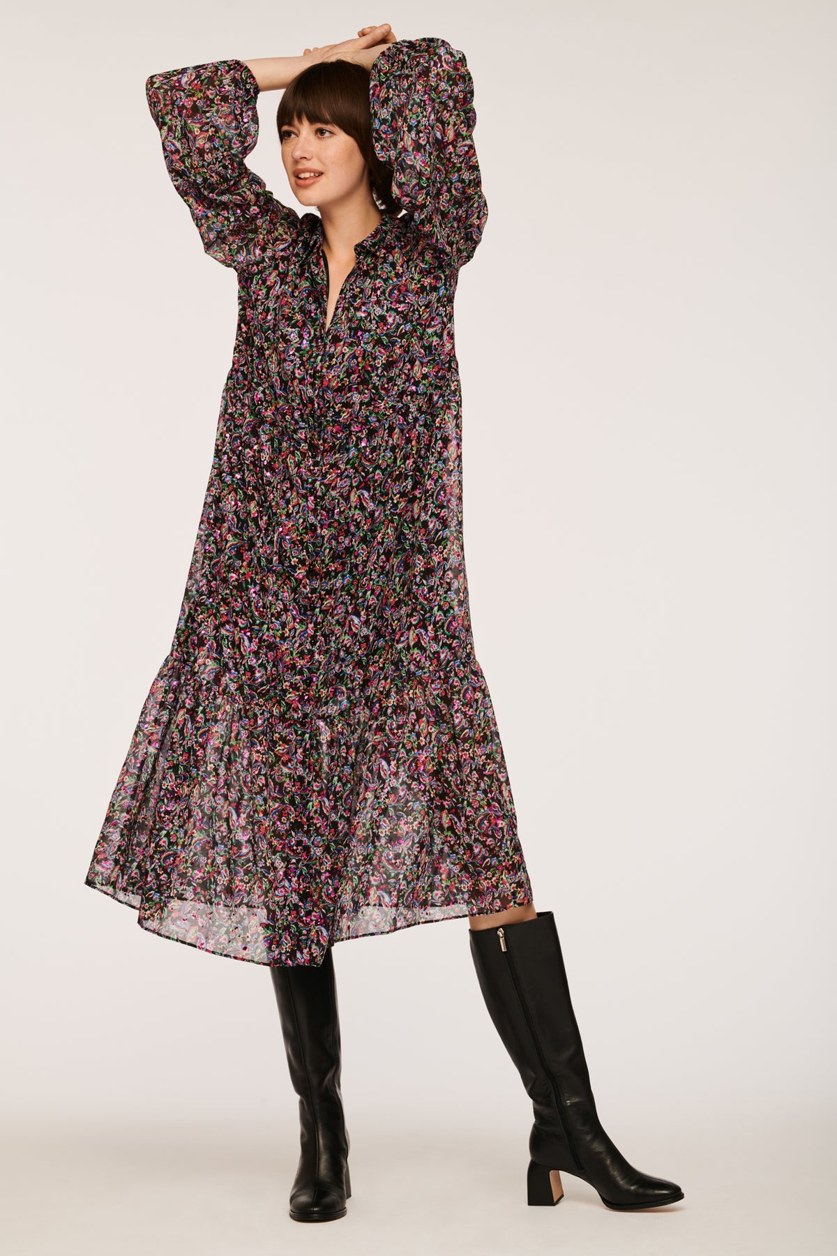 Robe longue imprimée esprit bohème