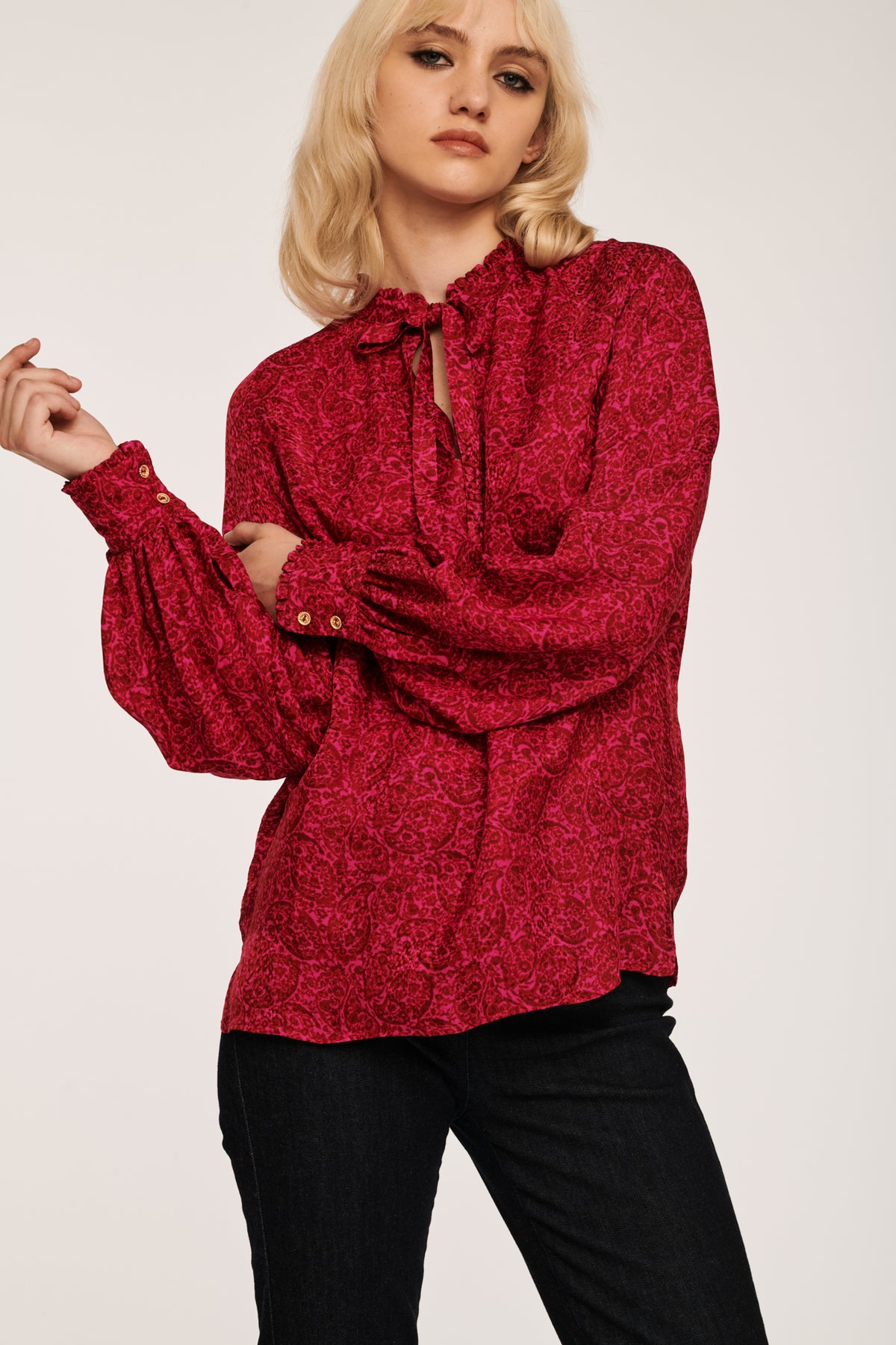 Blouse fluide imprimée cachemire