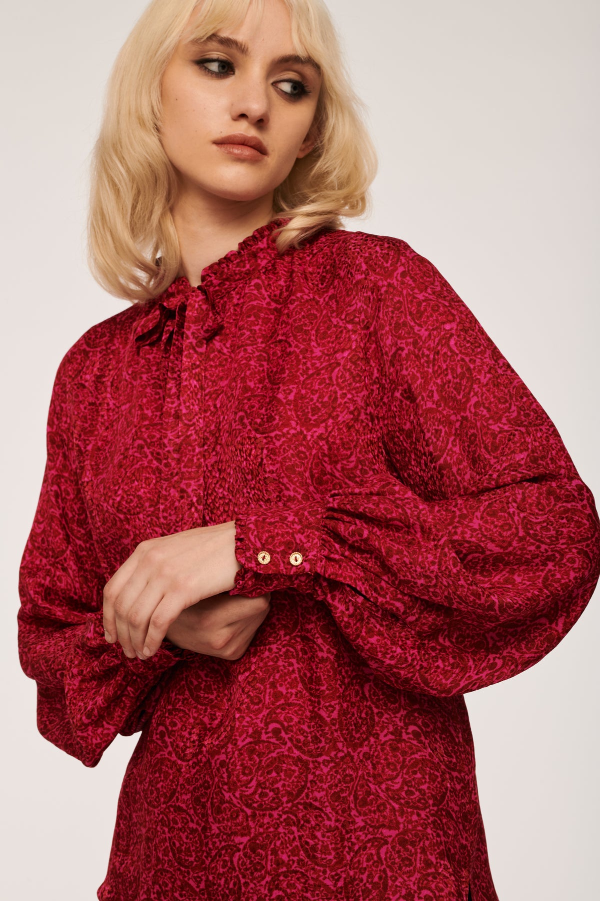 Blouse fluide imprimée cachemire