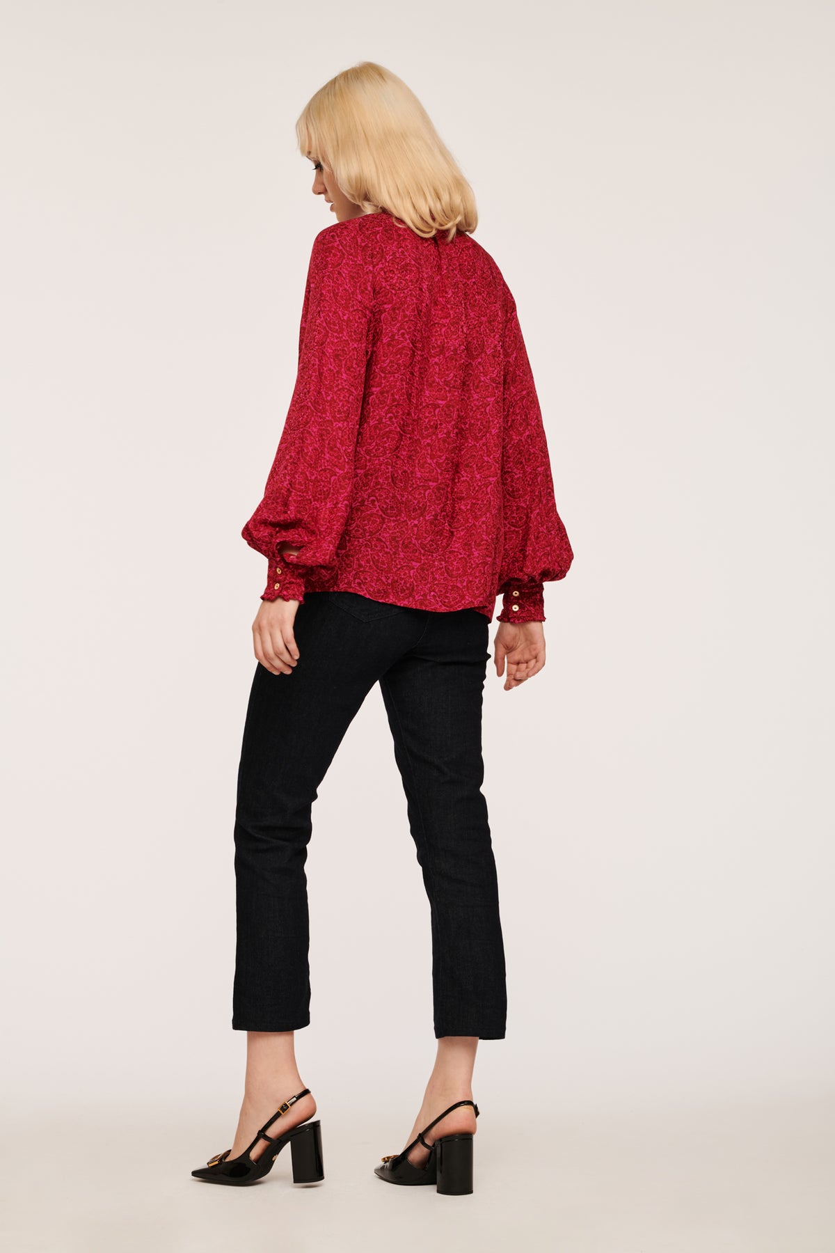 Blouse fluide imprimée cachemire