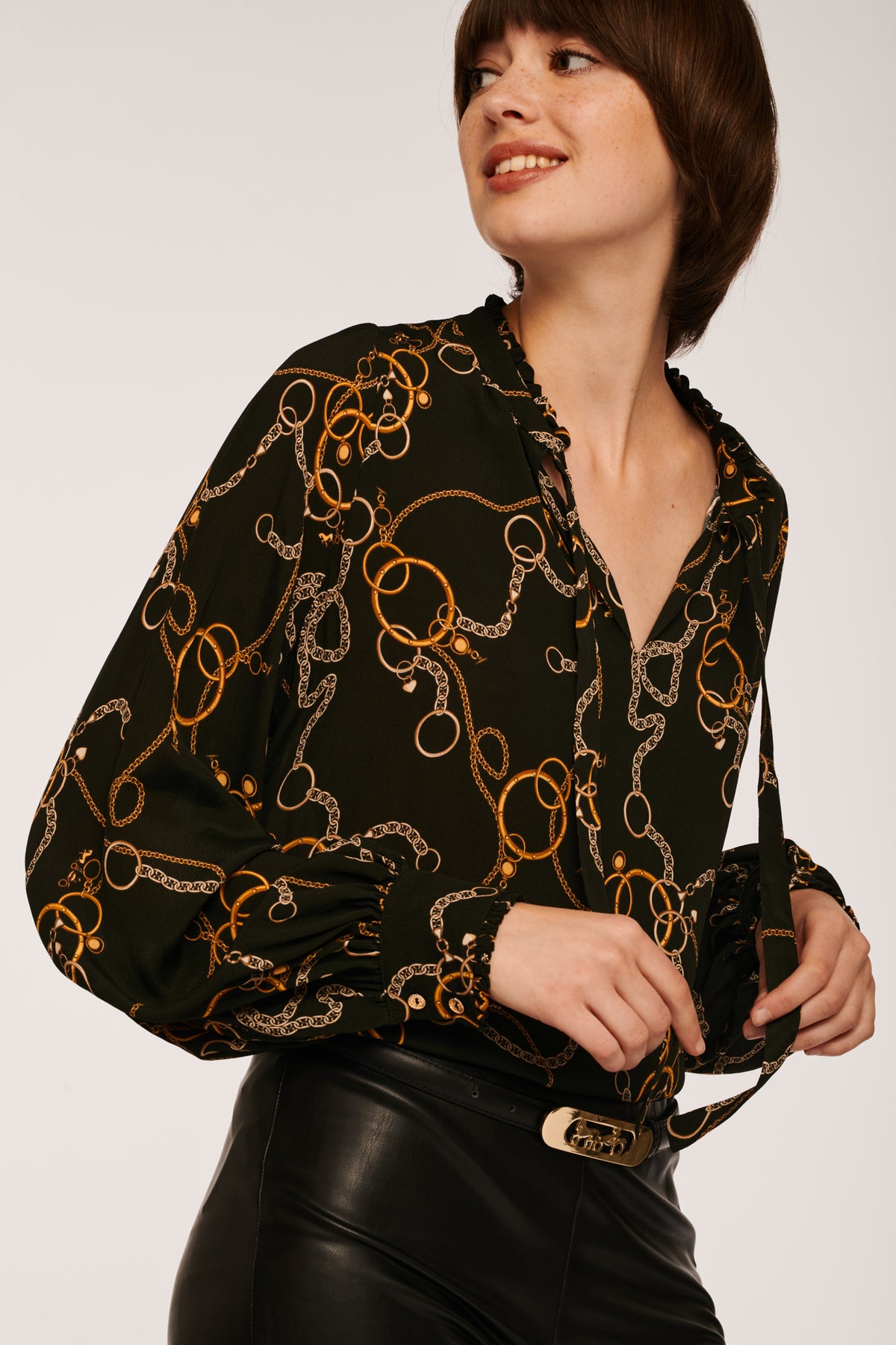 Blouse fluide imprimée chaîne