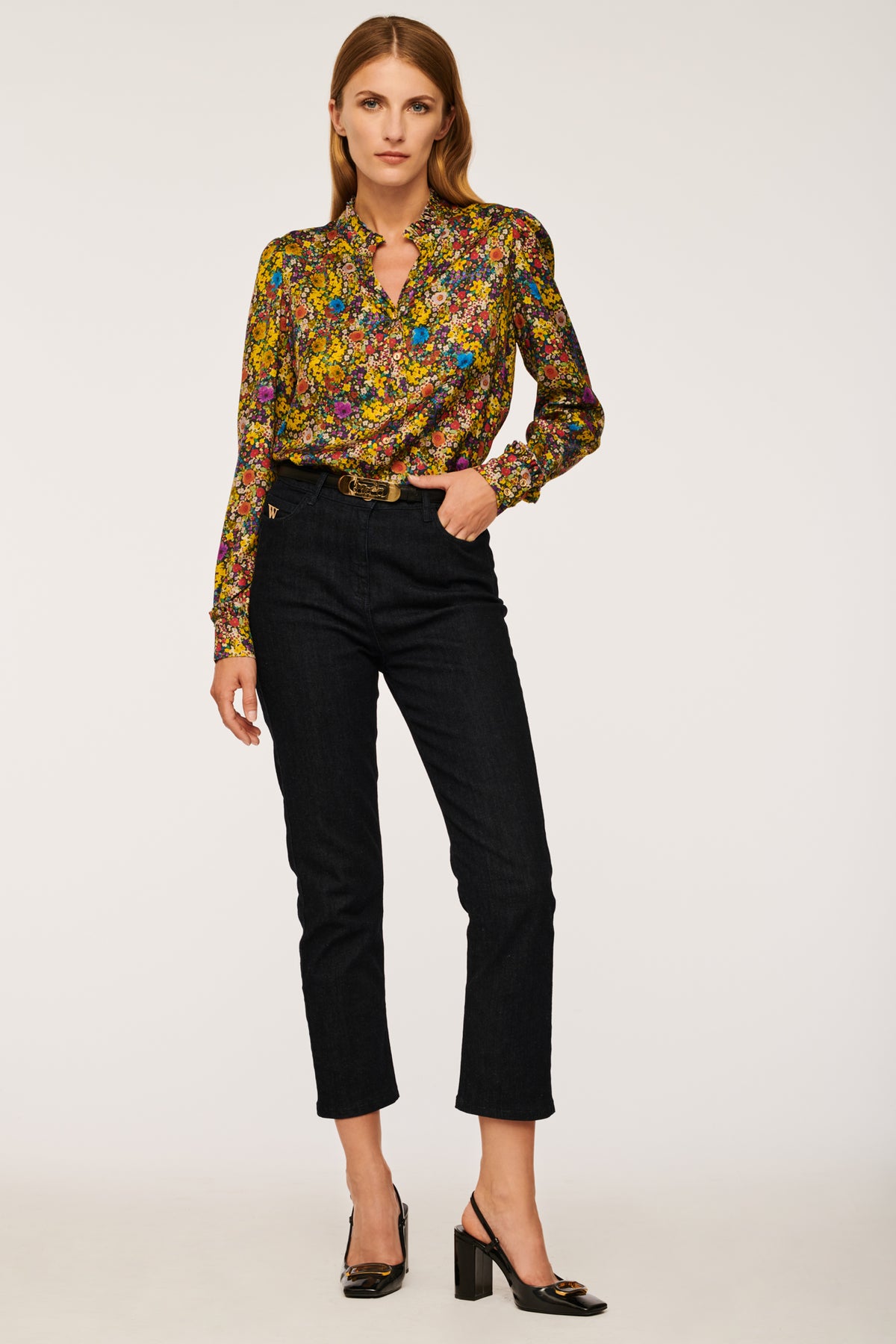Chemise imprimée fleurs multico