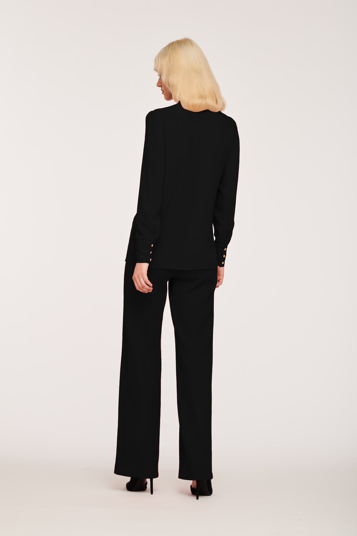 Chemise lavallière plissée