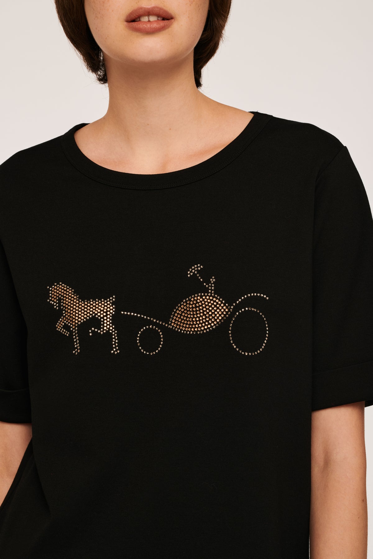 T-shirt logo strass et studs