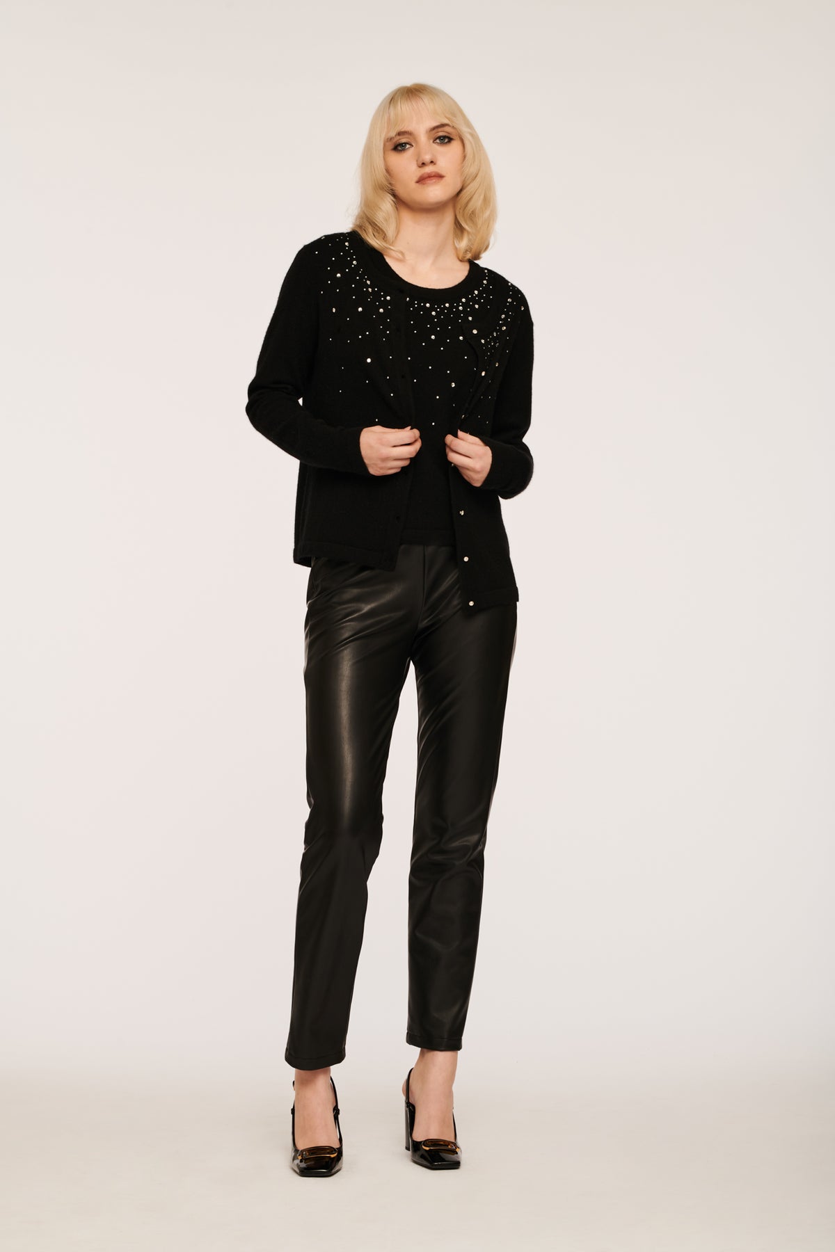 Cardigan à strass en cachemire