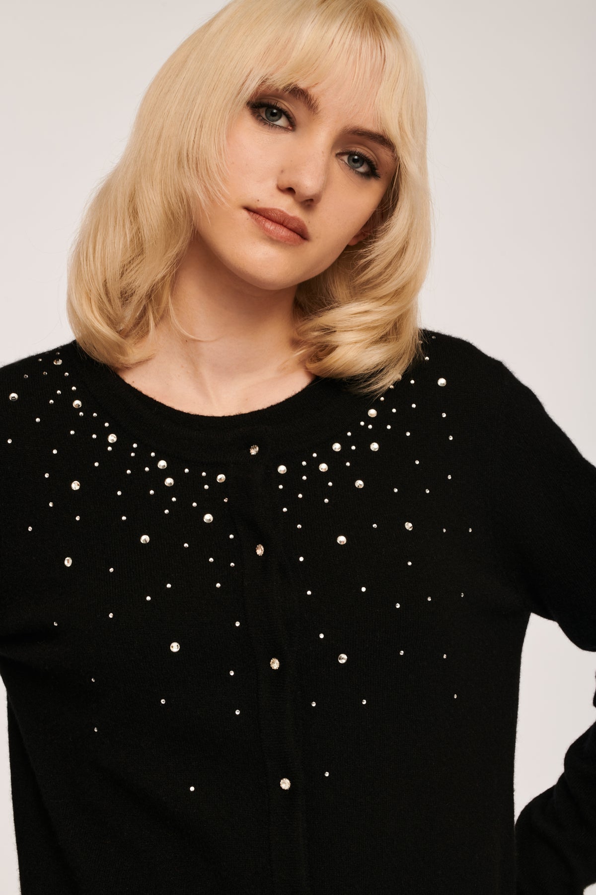 Cardigan à strass en cachemire
