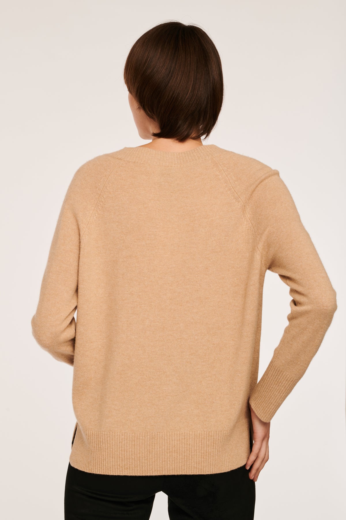 Pull col v en cachemire