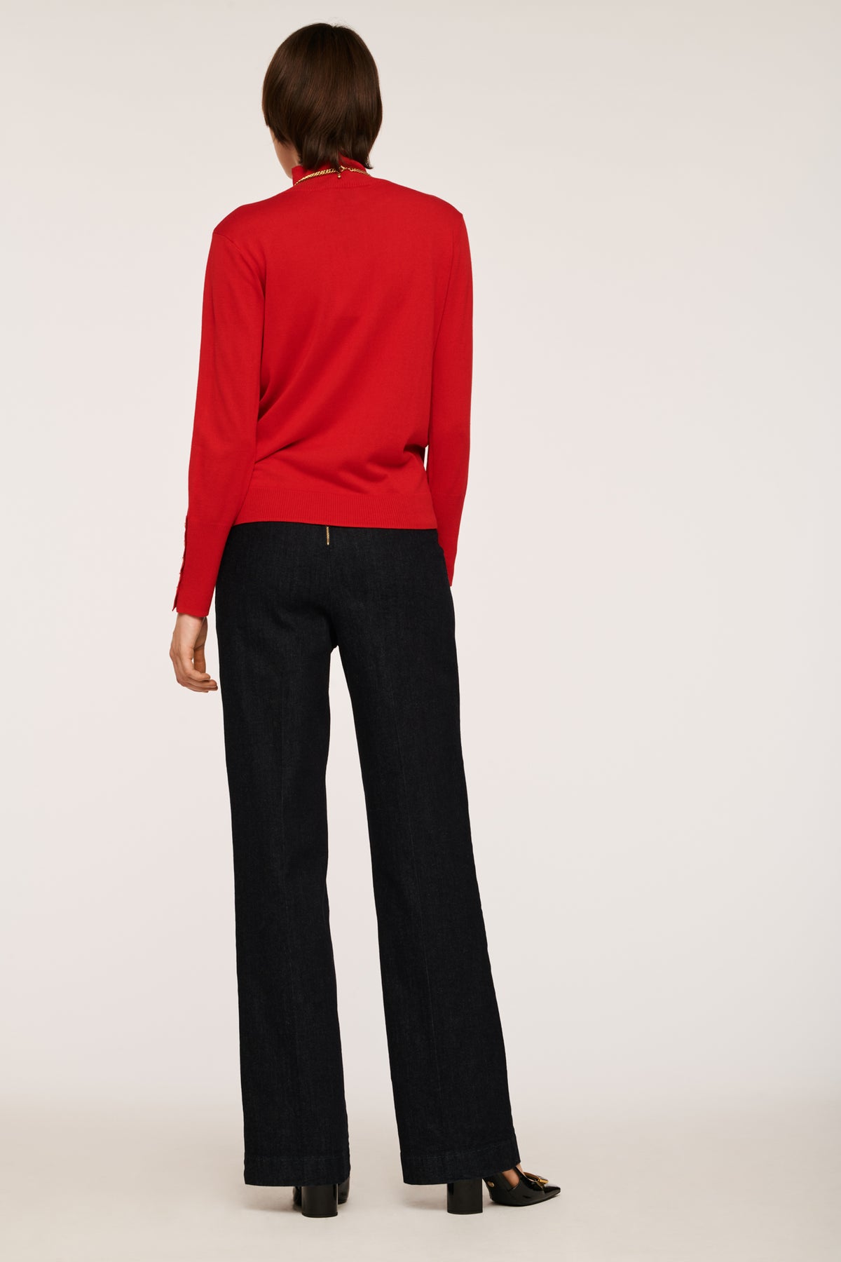 Pull col montant en soie et cachemire