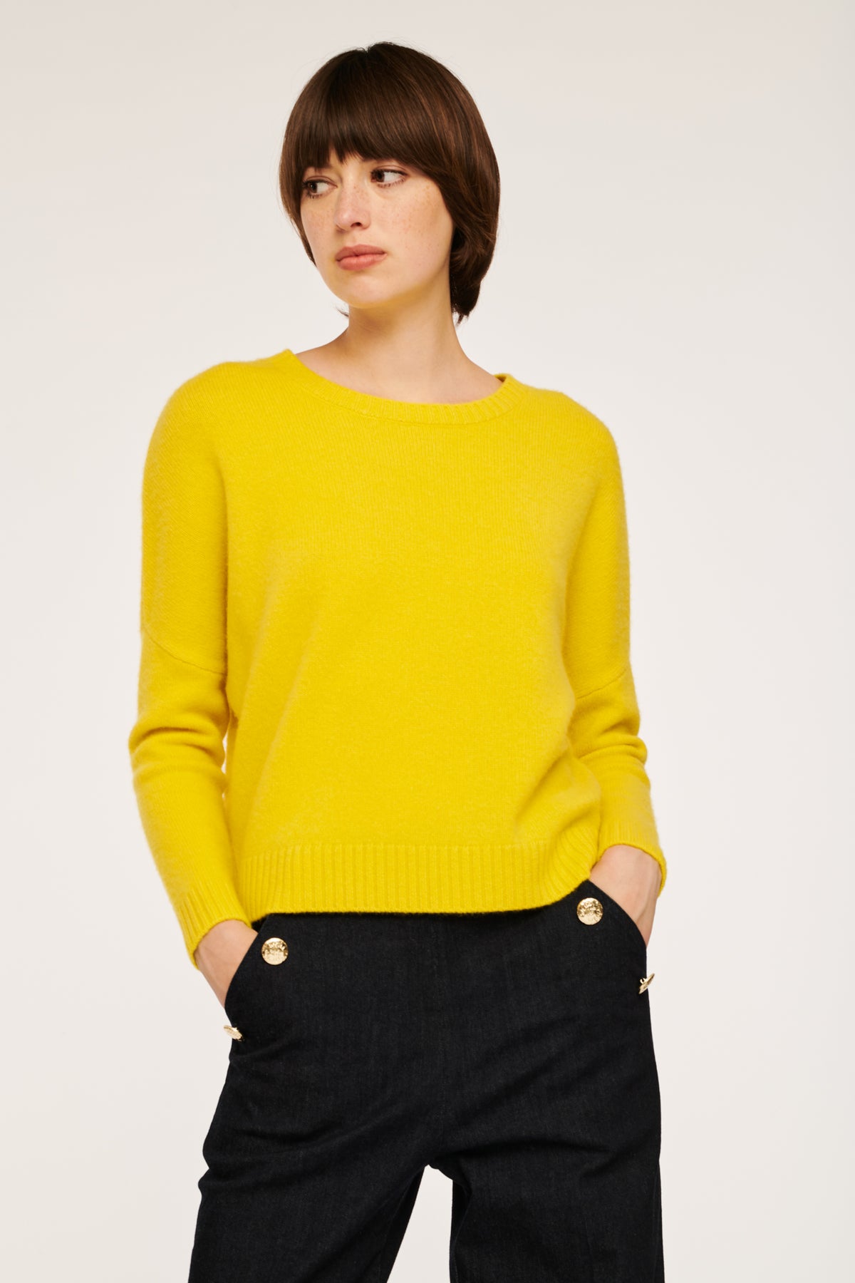 Pull col rond en cachemire