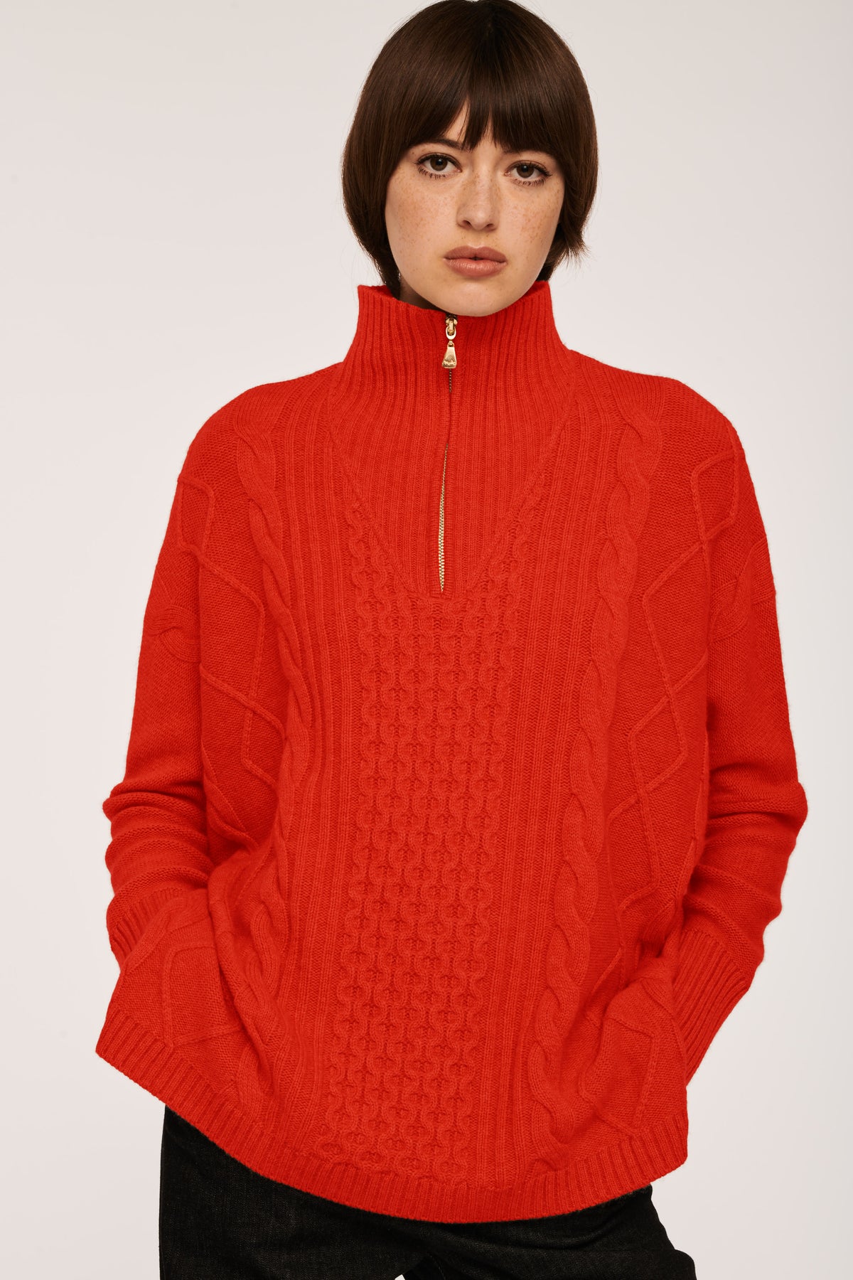 Pull en maille torsadée
