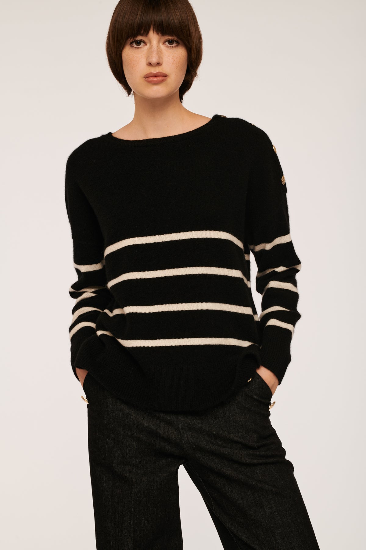 Pull marinière manches longues