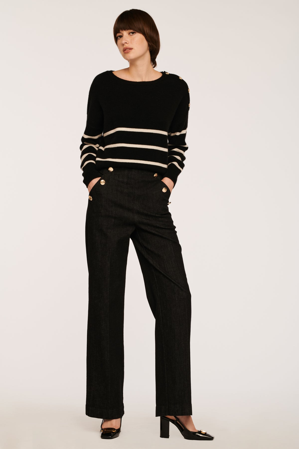 Pull marinière manches longues