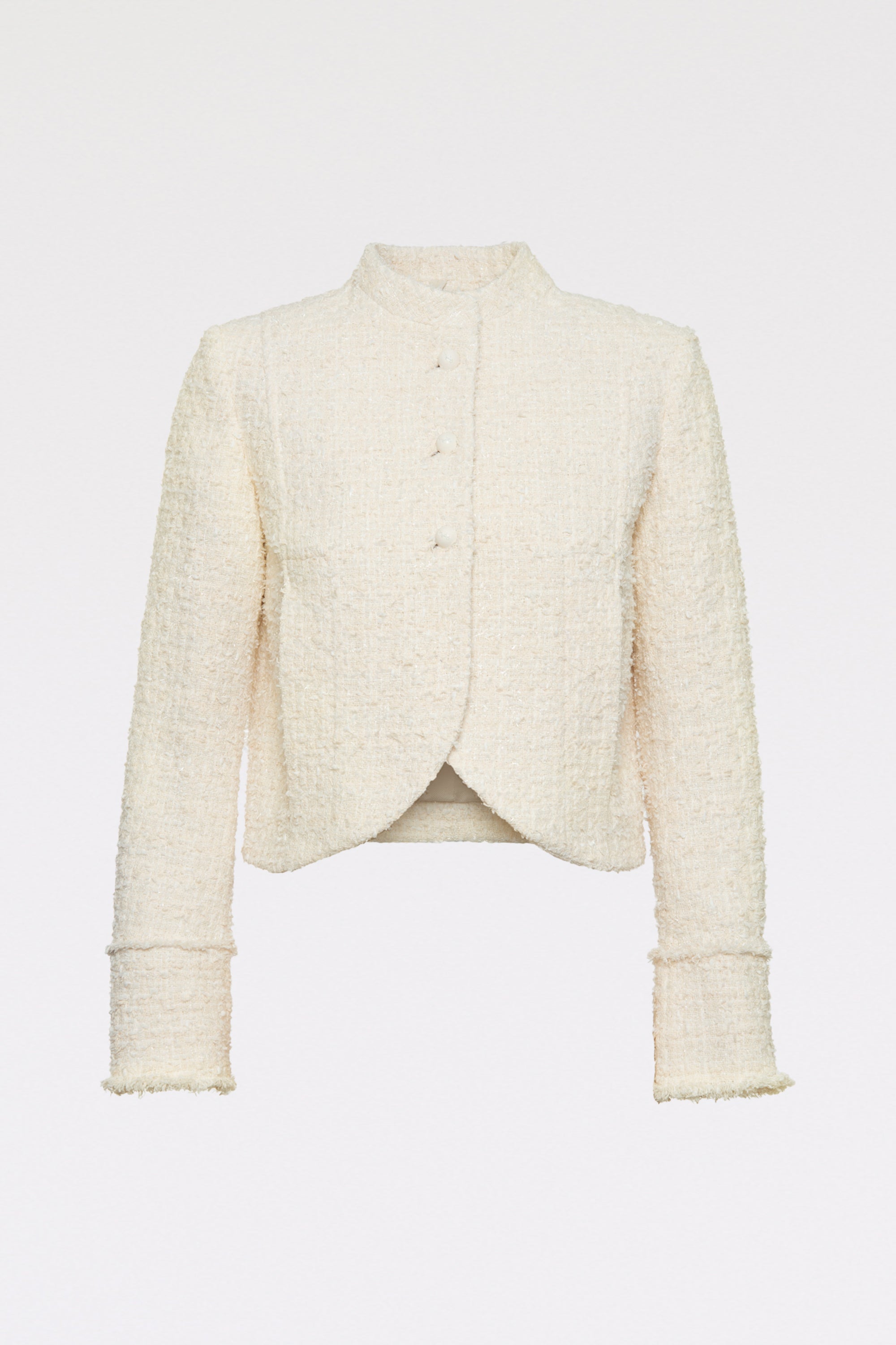 Tweed jacket with officer's collar