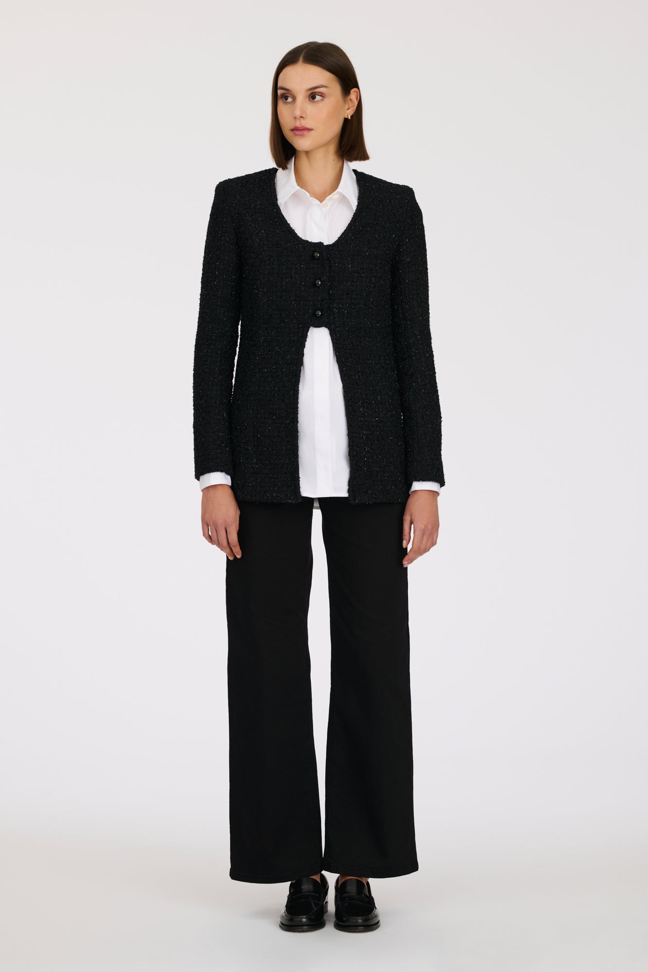 Mid-length tweed jacket