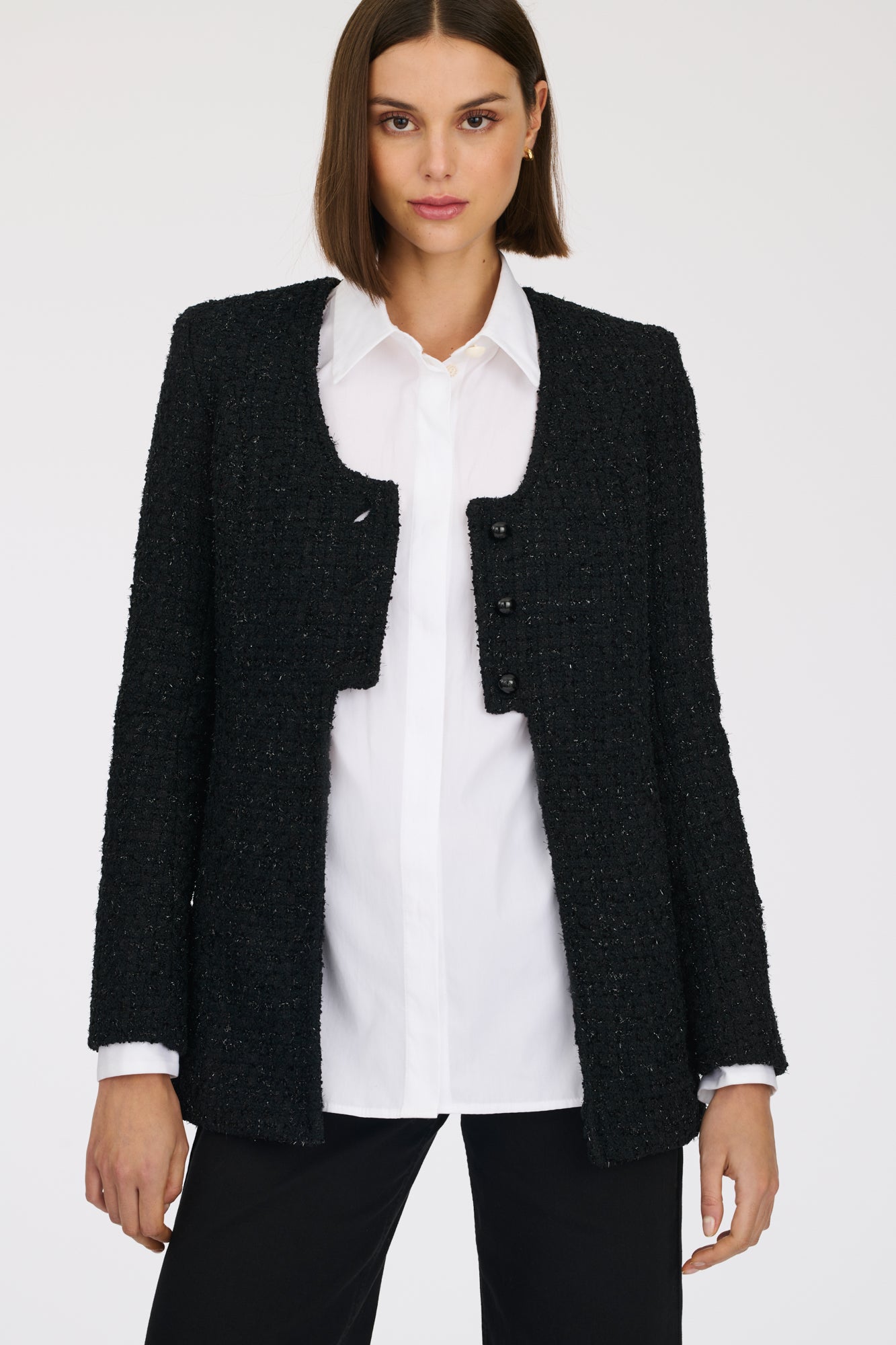 Mid-length tweed jacket
