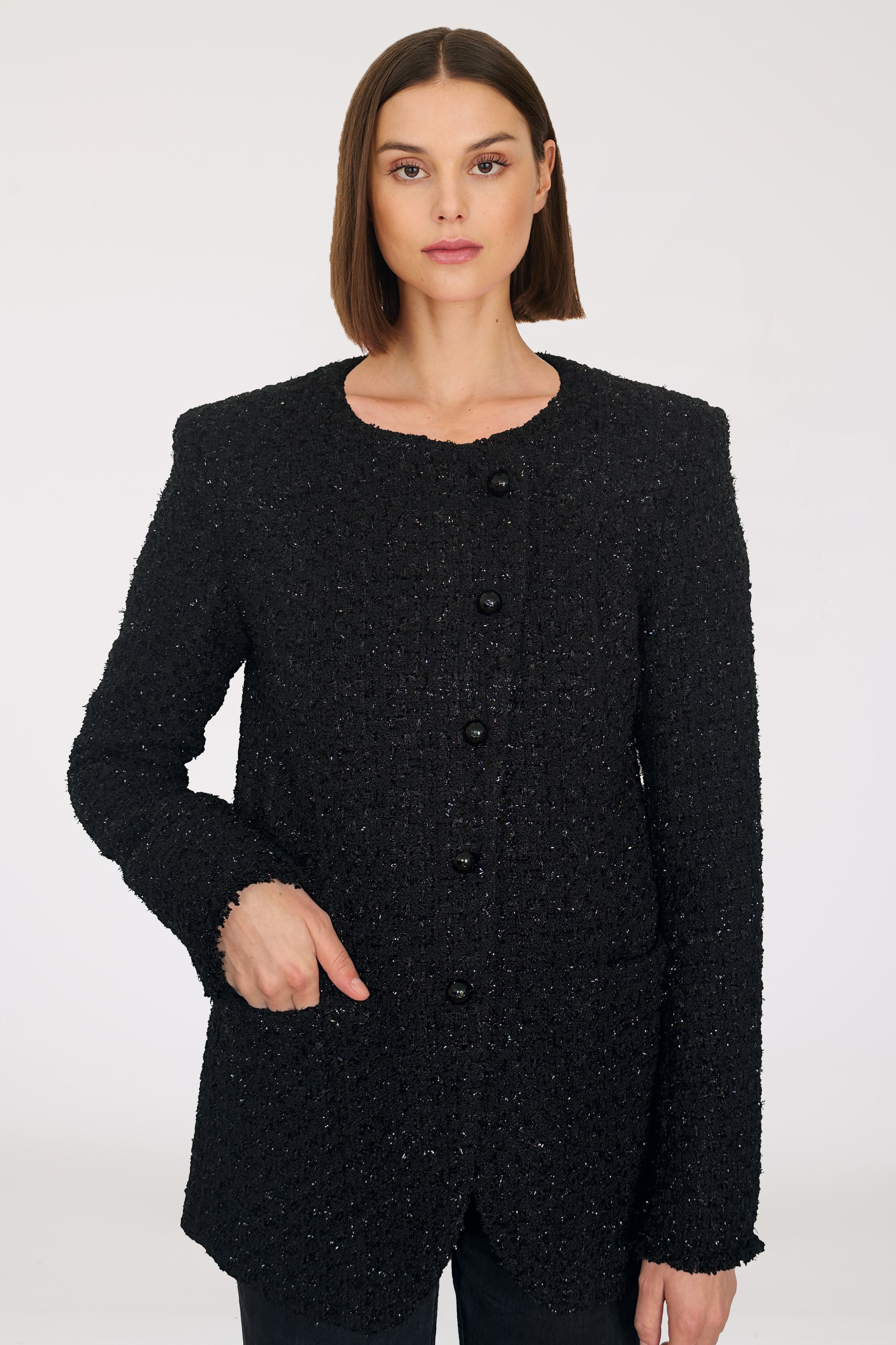 Double-breasted tweed jacket 