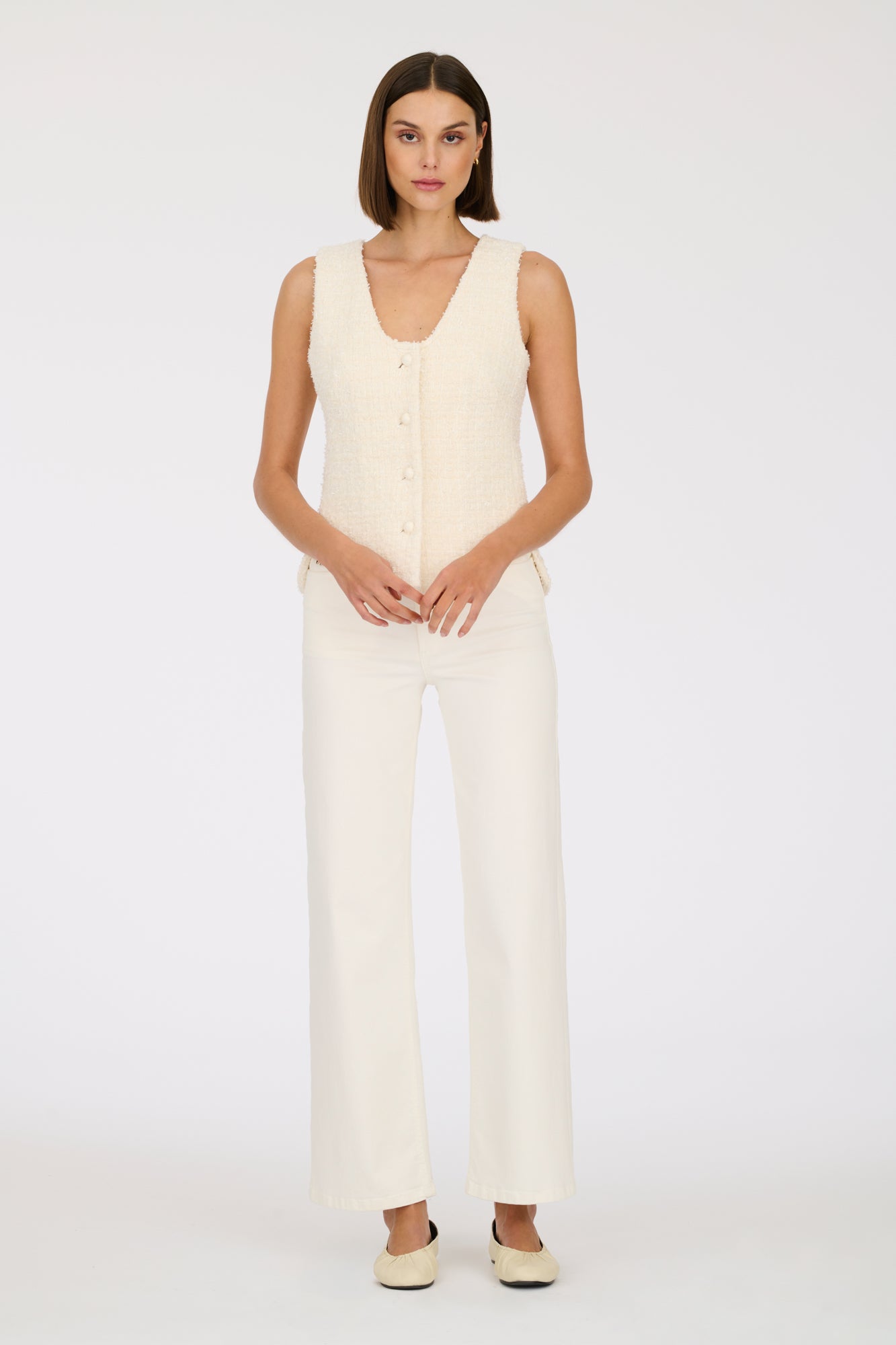 Sleeveless tweed waistcoat