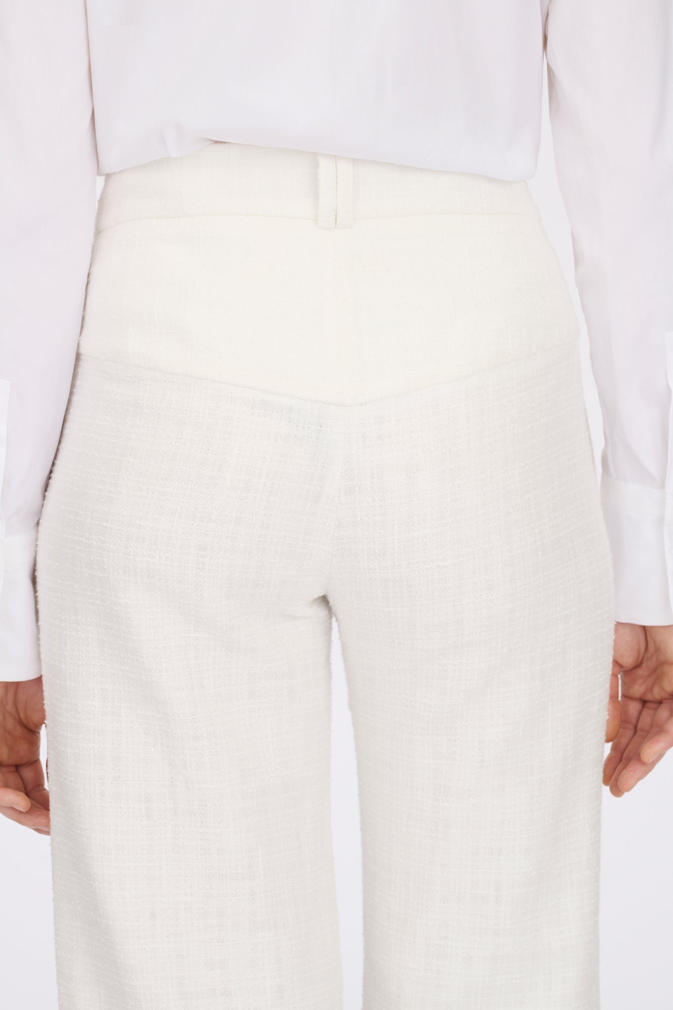 Wide-leg tweed trousers