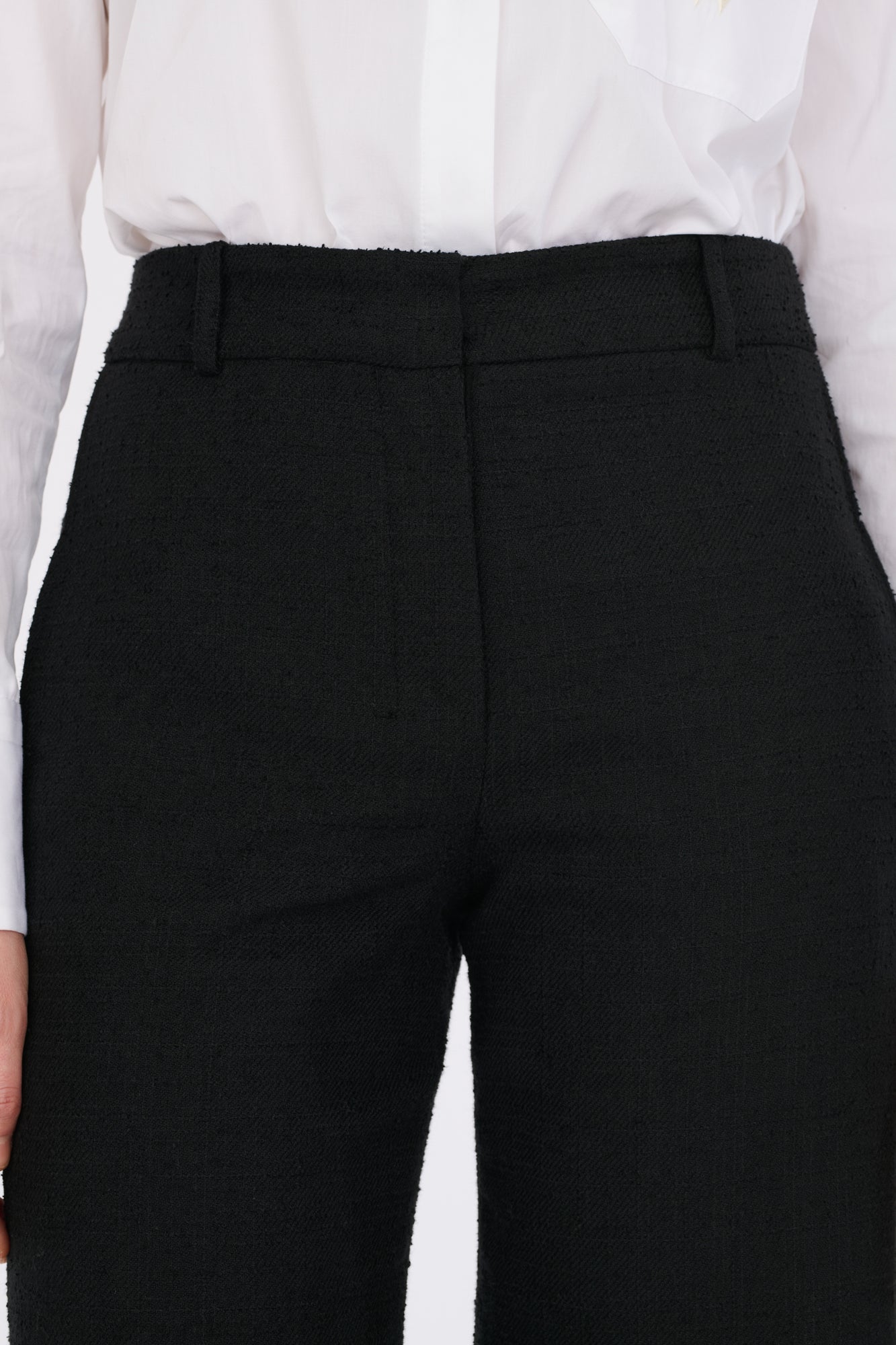 Wide-leg tweed trousers