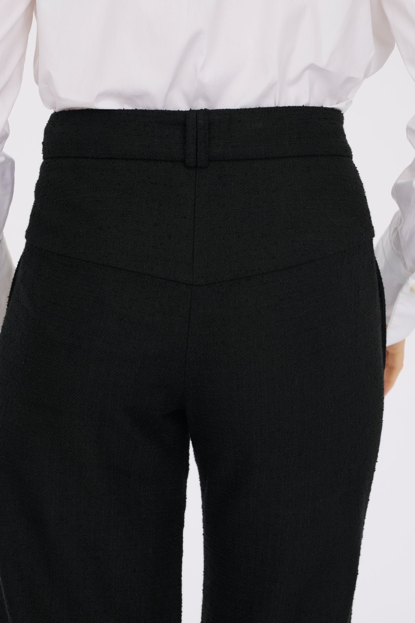 Wide-leg tweed trousers