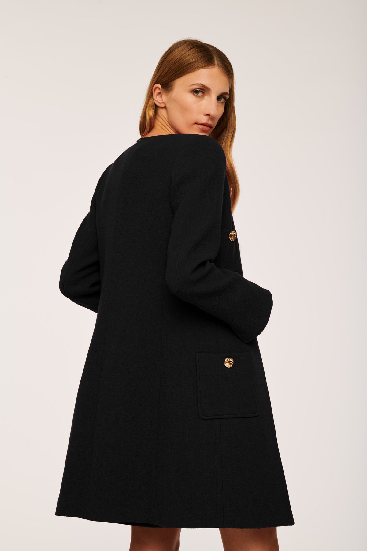 Manteau en crêpe de laine