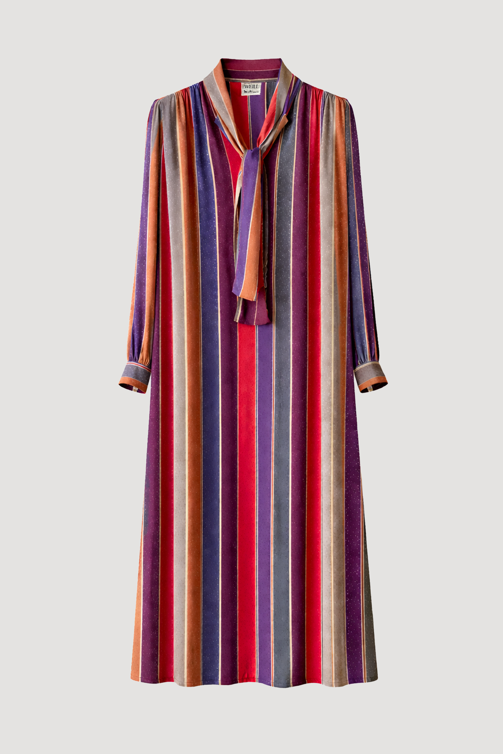 Robe lavallière à rayures