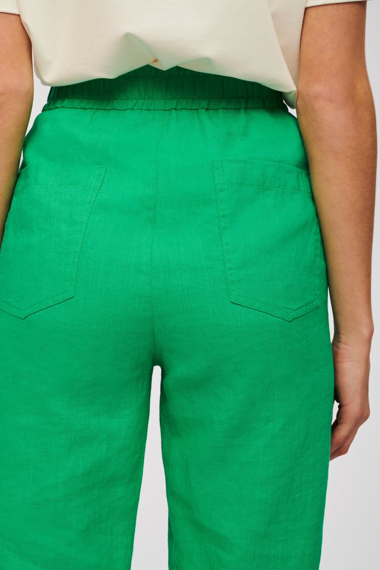 Elasticated linen trousers