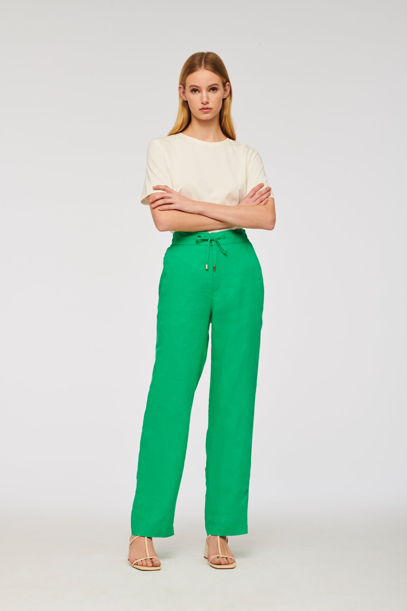 Elasticated linen trousers