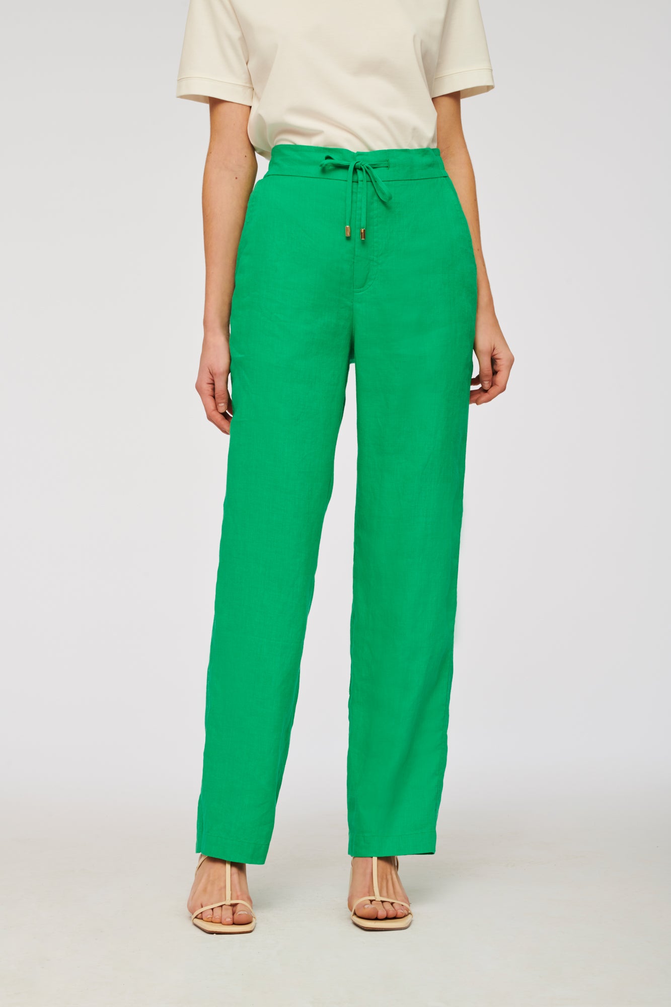 Elasticated linen trousers