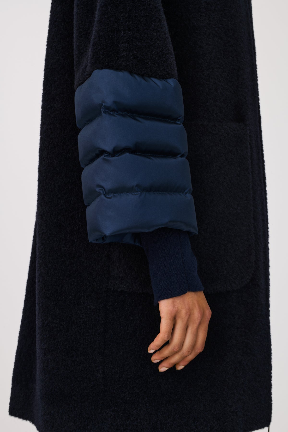 Manteau en laine vierge bi-matière