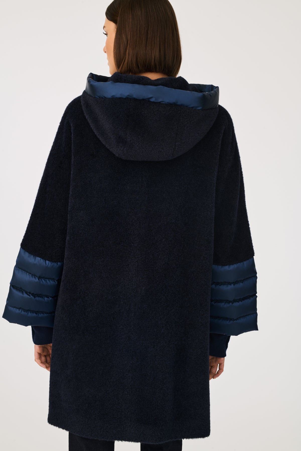 Manteau en laine vierge bi-matière