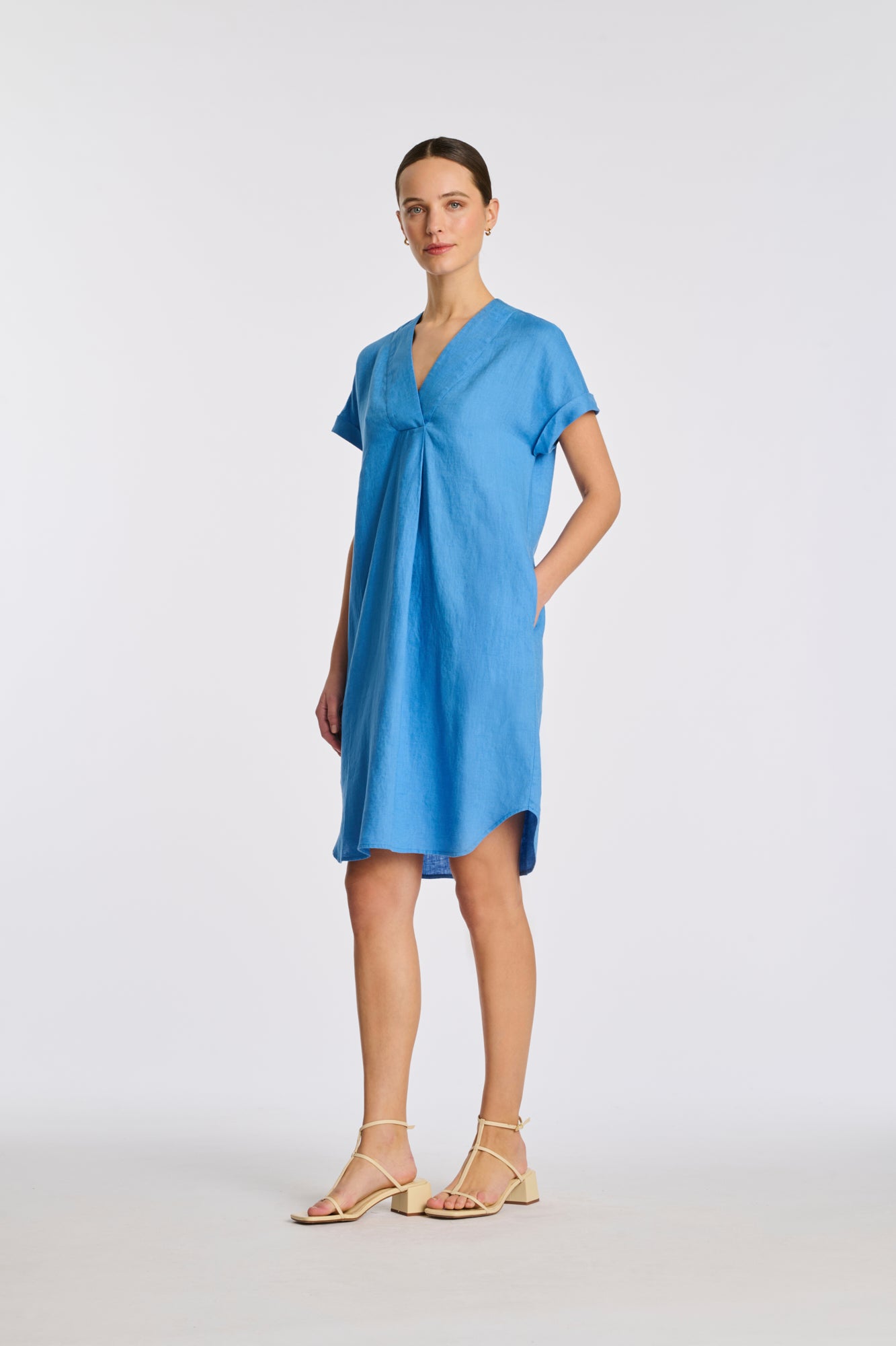 Linen shirt dress