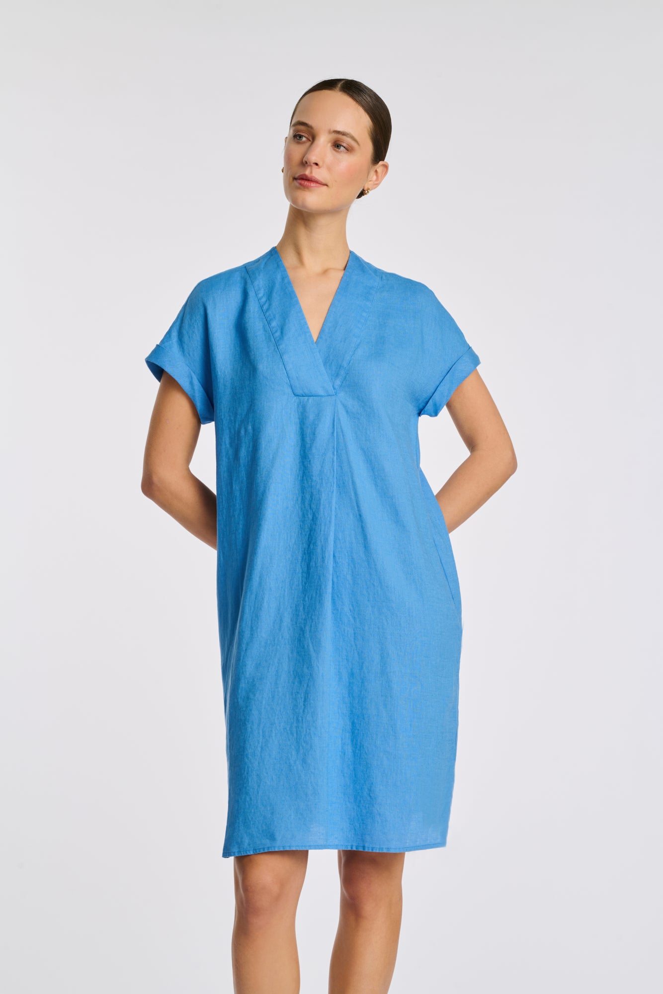 Linen shirt dress