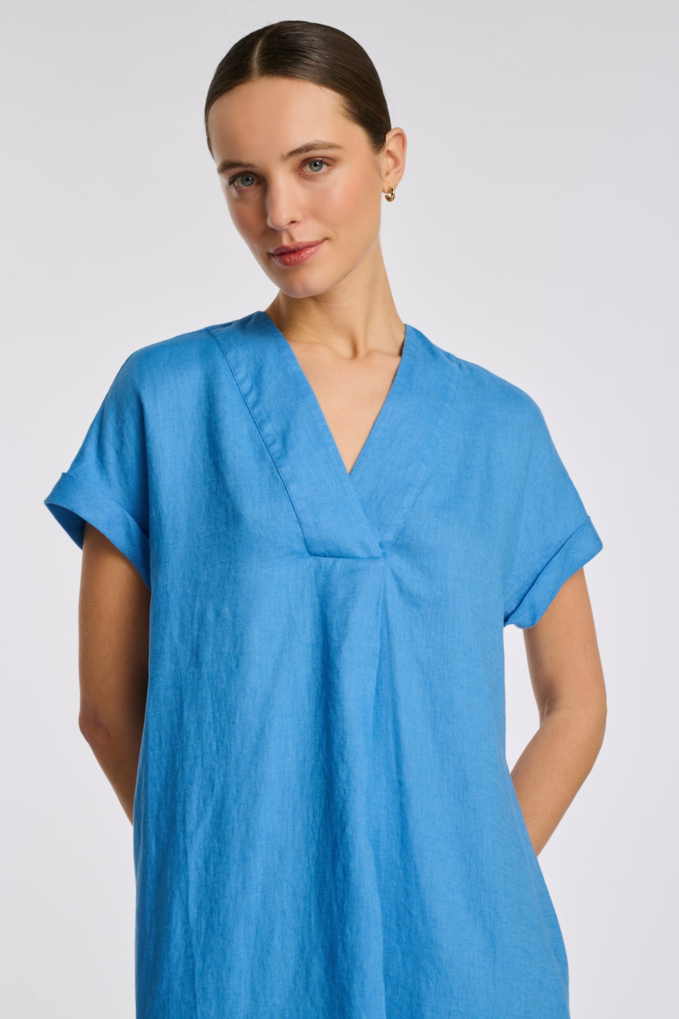 Linen shirt dress
