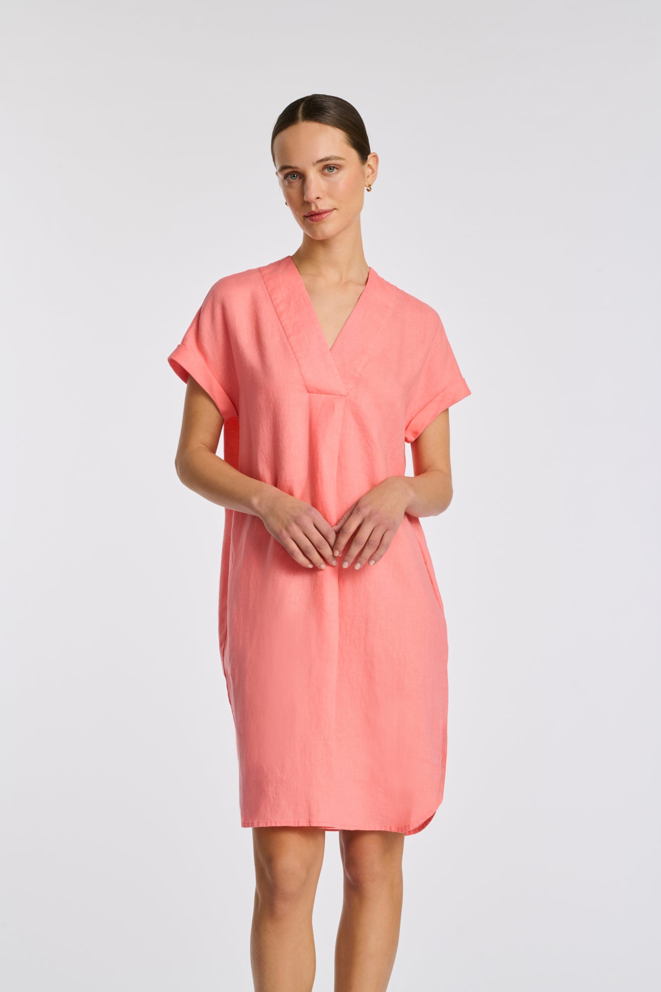 Linen shirt dress