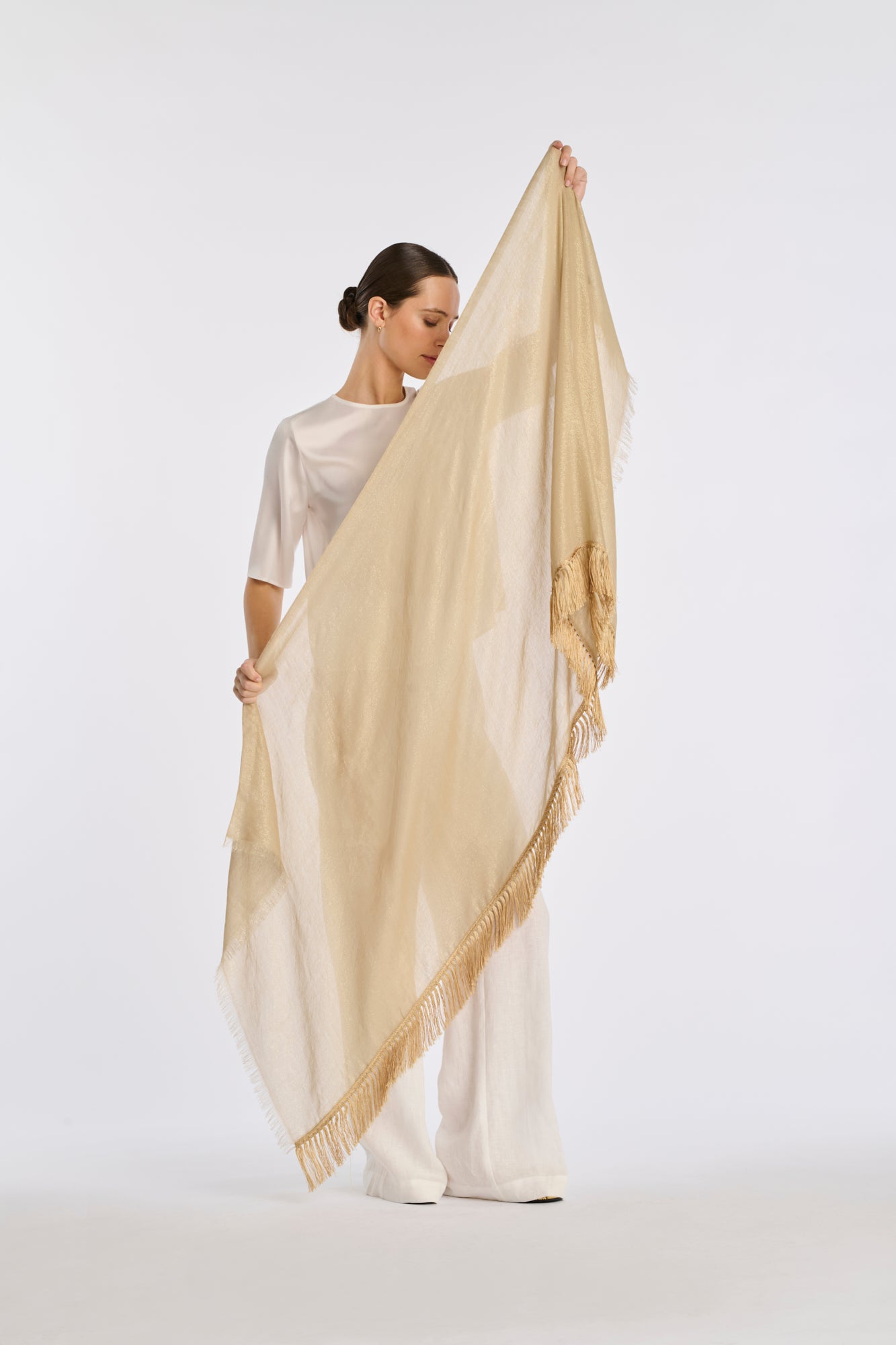 Stole in iridescent voile