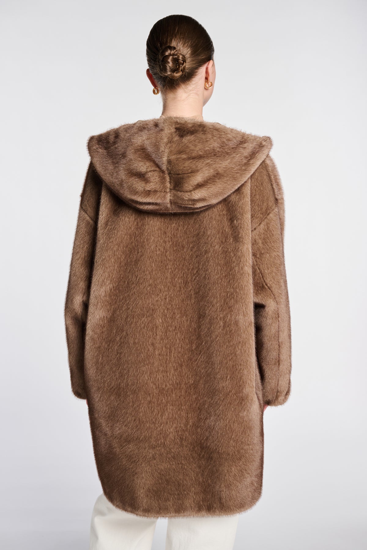 Parka à capuche en éco-fourrure