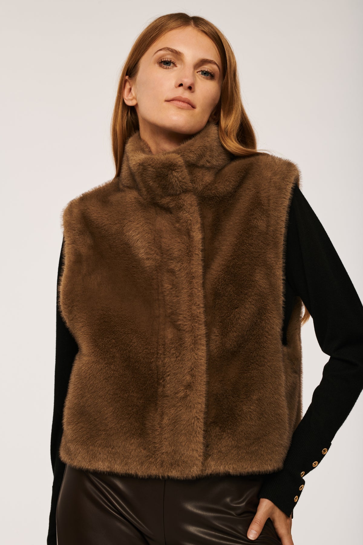 Veste sans manche en fourrure