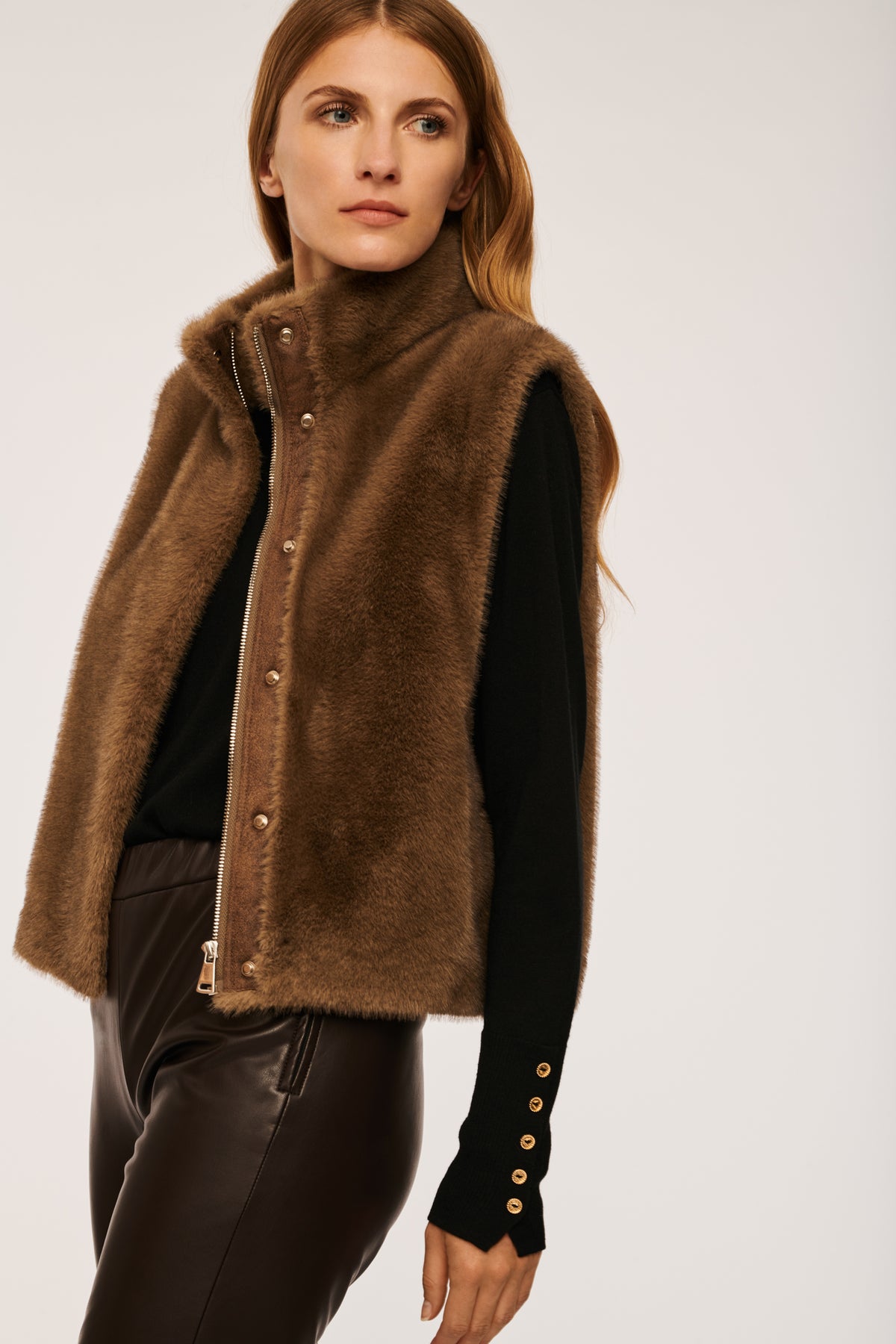 Veste sans manche en fourrure