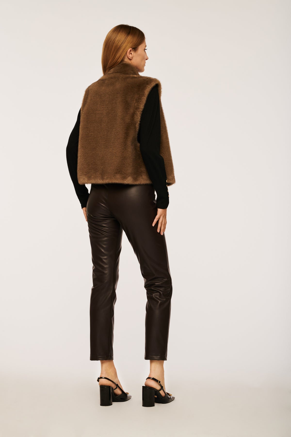 Veste sans manche en fourrure