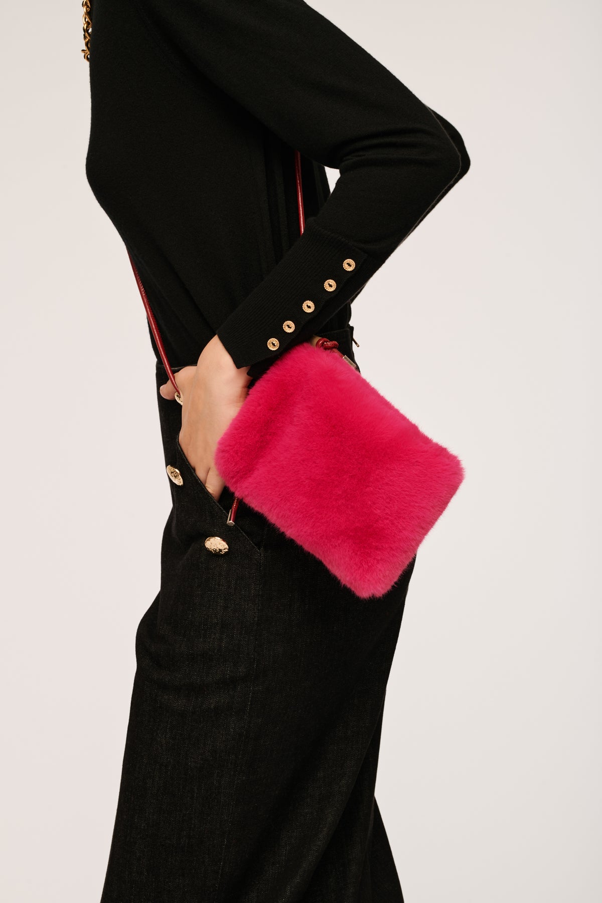 Pochette en fourrure vegan